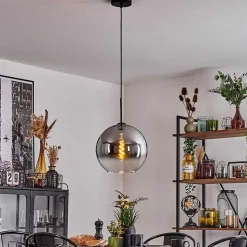 Suspension Verre 30 Cm Koyoto Clair, Fume, 1 Lumiere