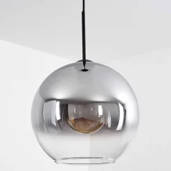 Suspension Verre 30 Cm Koyoto Clair, Fume, 1 Lumiere