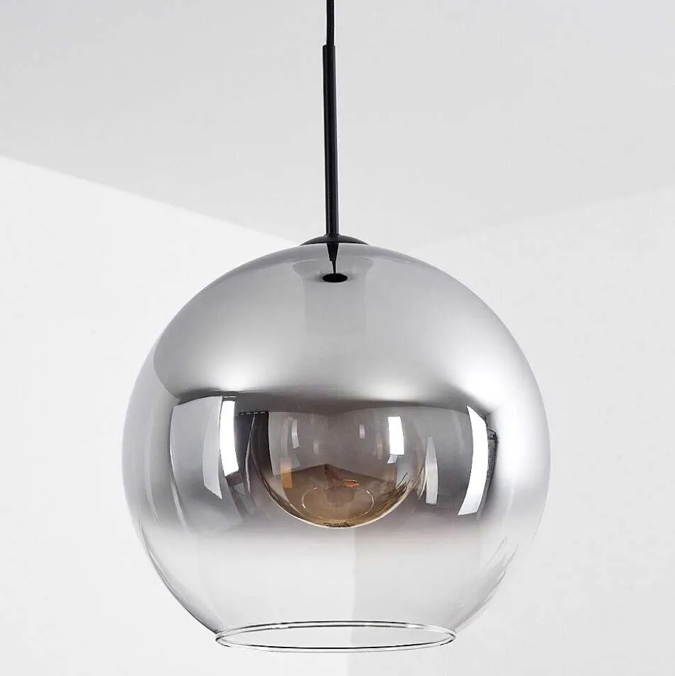 Suspension Verre 30 Cm Koyoto Clair, Fume, 1 Lumiere