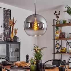 Suspension Verre 30 Cm Koyoto Clair, Fume, 1 Lumiere