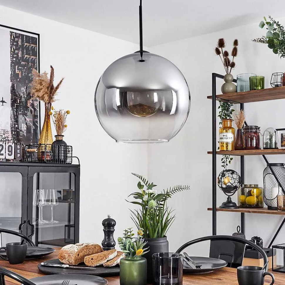 Suspension Verre 30 Cm Koyoto Clair, Fume, 1 Lumiere