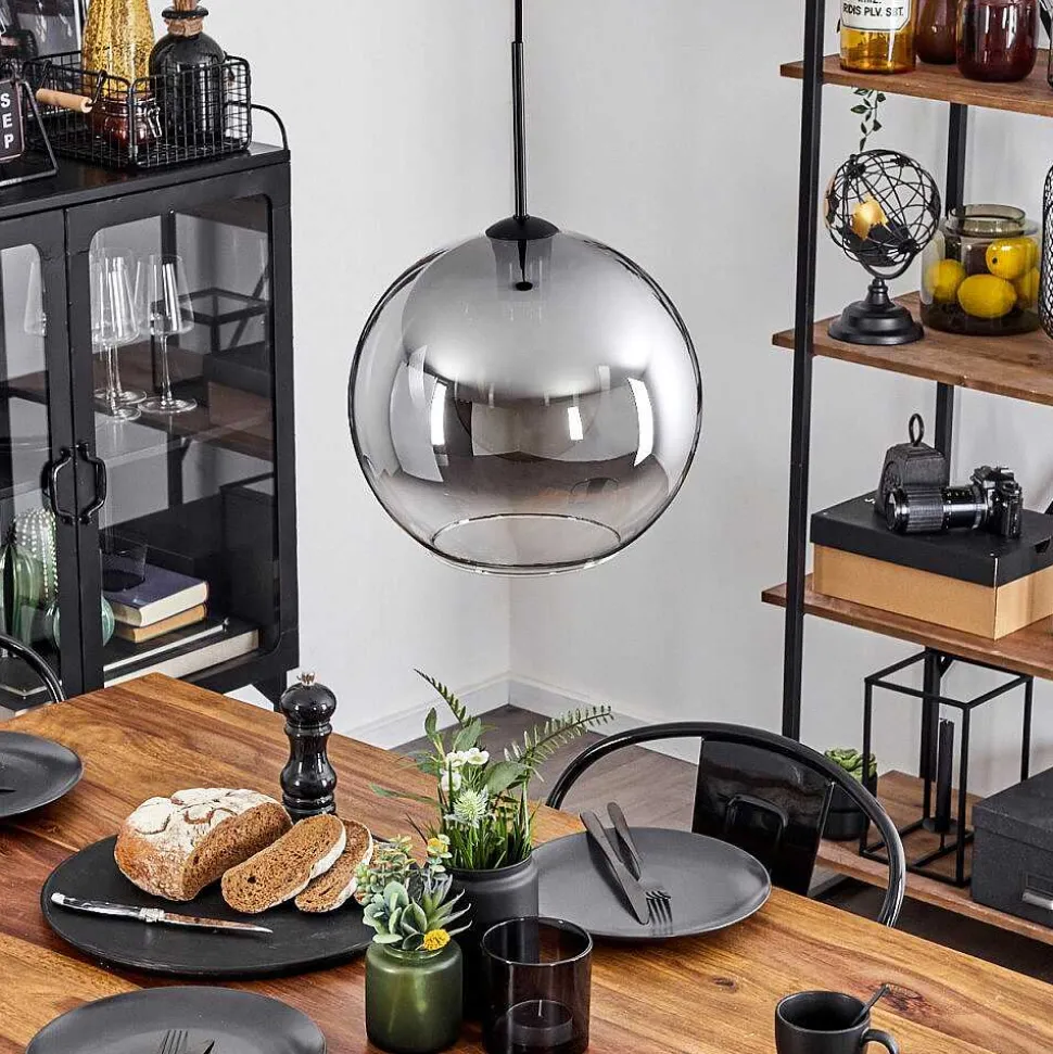 Suspension Verre 30 Cm Koyoto Clair, Fume, 1 Lumiere