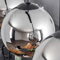 Suspension Verre 15 Cm Koyoto Chrome, Fume, 3 Lumieres