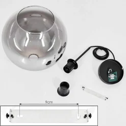 Suspension Verre 25 Cm Koyoto Clair, Fume, 1 Lumiere