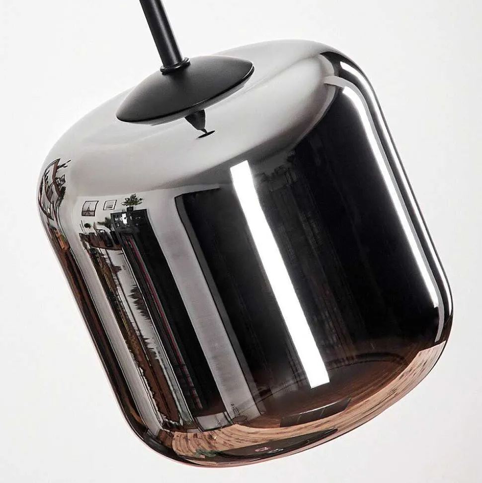 Suspension Verre 15 Cm Lauden Chrome, Fume, 1 Lumiere