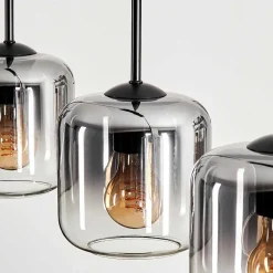 Suspension Verre 15 Cm Lauden Clair, Fume, 4 Lumieres