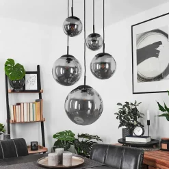 Suspension Voluntad Noir, 5 Lumieres