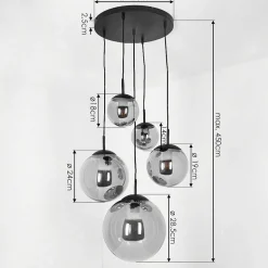 Suspension Voluntad Noir, 5 Lumieres