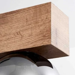 Suspension Vouhet Brun, Couleur Bois, Noir, 5 Lumieres