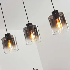 Suspension Wichit Noir, 3 Lumieres