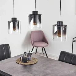 Suspension Wichit Noir, 3 Lumieres