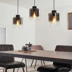 Suspension Wichit Noir, 3 Lumieres