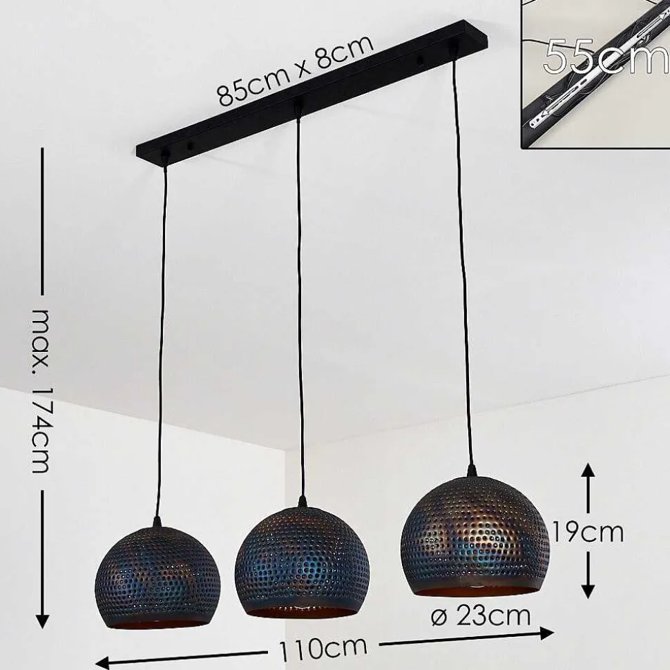 Suspension Wildervanksterdallen Noir, 3 Lumieres