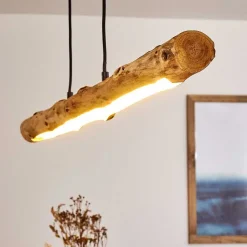 Suspension Winterthur Led Bois Clair, Noir, 1 Lumiere