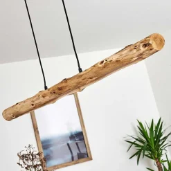 Suspension Winterthur Led Bois Clair, Noir, 1 Lumiere