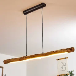 Suspension Winterthur Led Bois Clair, Noir, 1 Lumiere