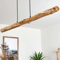 Suspension Winterthur Led Bois Clair, Noir, 1 Lumiere