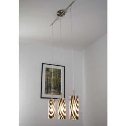 Suspension Wofi Collage Nickel Mat, 3 Lumieres