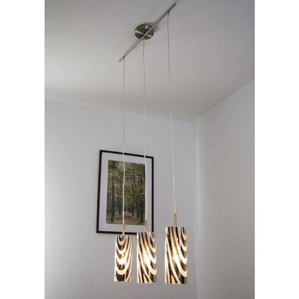 Suspension Wofi Collage Nickel Mat, 3 Lumieres