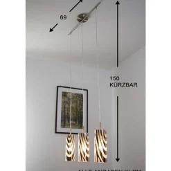 Suspension Wofi Collage Nickel Mat, 3 Lumieres