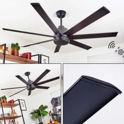 Ventilateur De Plafond Aargaard Noir, Telecommandes