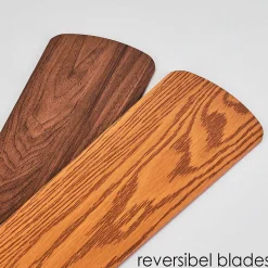 Ventilateur De Plafond Apiao Brun, Brun Clair, Couleur Bois, Argente, 1 Lumiere