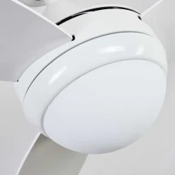 Ventilateur De Plafond Beltiglio Bois Fonce, Blanc, 2 Lumieres, Telecommandes