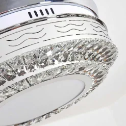 Ventilateur De Plafond Bendigo Led Nickel Mat, Transparent, 1 Lumiere