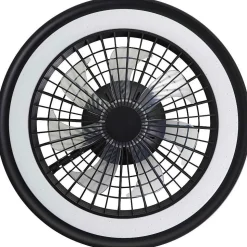 Ventilateur De Plafond Brilliant Palmero Noir, 1 Lumiere, Telecommandes, Changeur De Couleurs