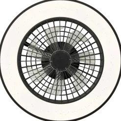 Ventilateur De Plafond Brilliant Mazzaro Led Noir, 1 Lumiere, Telecommandes, Changeur De Couleurs