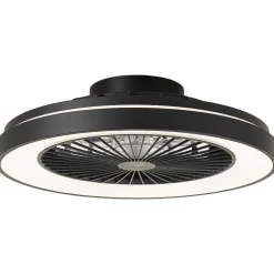 Ventilateur De Plafond Brilliant Mazzaro Led Noir, 1 Lumiere, Telecommandes, Changeur De Couleurs