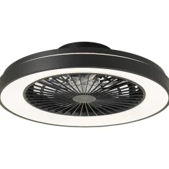 Ventilateur De Plafond Brilliant Mazzaro Led Noir, 1 Lumiere, Telecommandes, Changeur De Couleurs