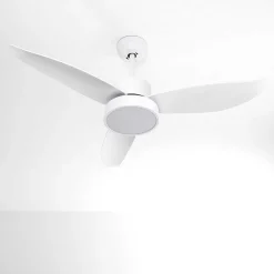 Ventilateur De Plafond Doha Led Blanc, 1 Lumiere, Telecommandes