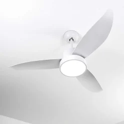 Ventilateur De Plafond Doha Led Blanc, 1 Lumiere, Telecommandes