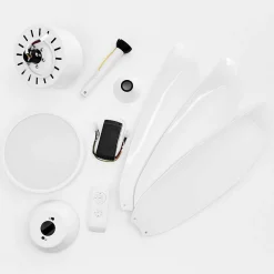 Ventilateur De Plafond Doha Led Blanc, 1 Lumiere, Telecommandes