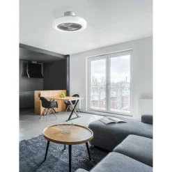 Ventilateur De Plafond Eglo Ortona Led Blanc, 3 Lumieres