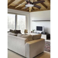 Ventilateur De Plafond Faro Barcelona Leyte Led Brun, 1 Lumiere