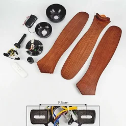 Ventilateur De Plafond Follseland Brun, Couleur Bois, Noir, Telecommandes