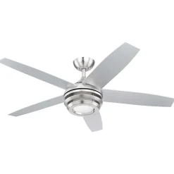Ventilateur De Plafond Globo Viviana Led Nickel Mat, 1 Lumiere, Telecommandes