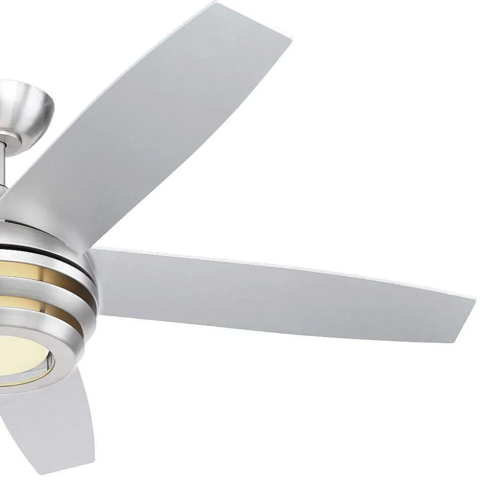 Ventilateur De Plafond Globo Viviana Led Nickel Mat, 1 Lumiere, Telecommandes