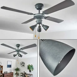 Ventilateur De Plafond Marigliano Gris, Argente