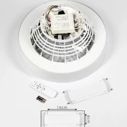Ventilateur De Plafond Moli Led Blanc, 1 Lumiere, Telecommandes