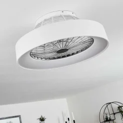Ventilateur De Plafond Moli Led Blanc, 1 Lumiere, Telecommandes