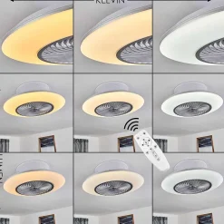 Ventilateur De Plafond Nagoya Led Blanc, 1 Lumiere, Telecommandes