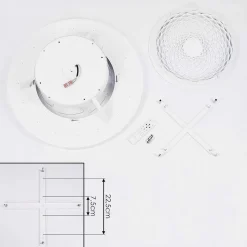 Ventilateur De Plafond Penon Led Blanc, 1 Lumiere, Telecommandes