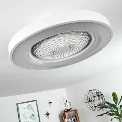 Ventilateur De Plafond Penon Led Blanc, 1 Lumiere, Telecommandes