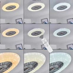 Ventilateur De Plafond Petrovac Led Chrome, Blanc, 1 Lumiere, Telecommandes