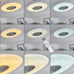 Ventilateur De Plafond Petrovac Led Chrome, Blanc, 1 Lumiere, Telecommandes