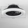 Ventilateur De Plafond Piraeus Led Noir, 1 Lumiere, Telecommandes