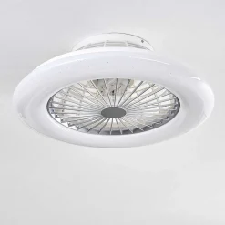 Ventilateur De Plafond Piraeus Led Titane, Blanc, 1 Lumiere, Telecommandes